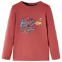 VIDAXL T-shirt enfants a manches longues rouge brule 104
