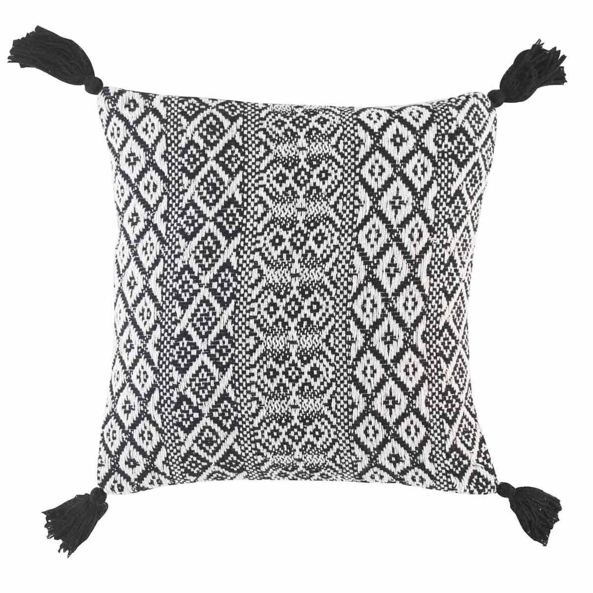 Douceur d'Intérieur Coussin déhoussable  scenarel  40x40cm noir & blanc