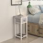 Voir la diapositive 2 : VIDAXL Table de chevet avec 1 tiroir Gris et blanc