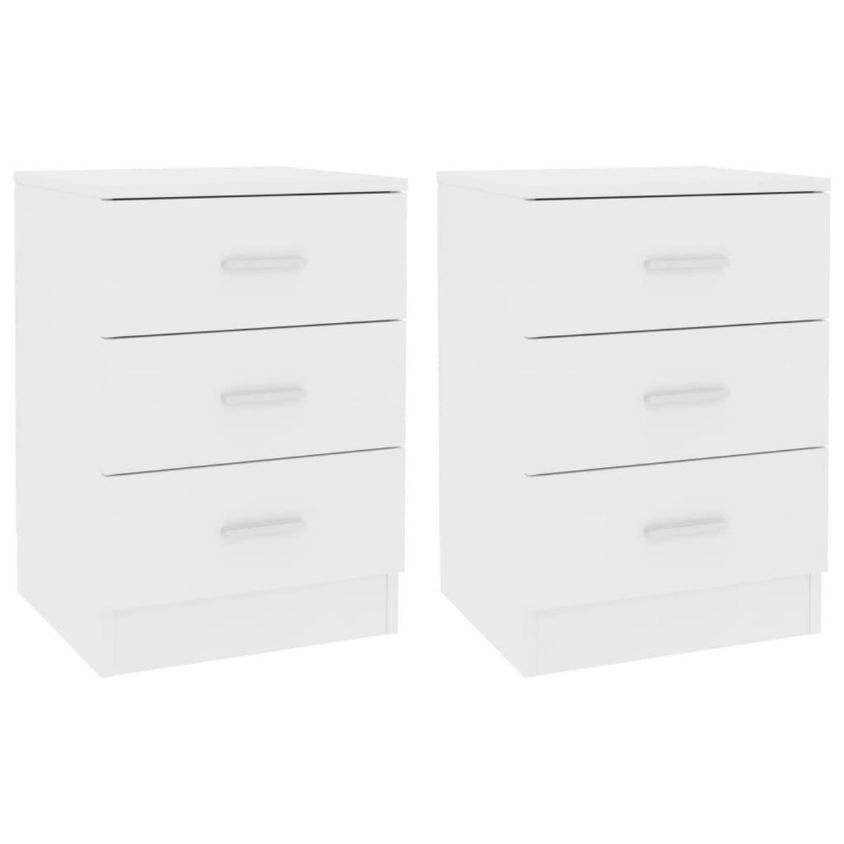 VIDAXL Tables de chevet 2 pcs Blanc 38x35x56 cm Bois d'ingenierie