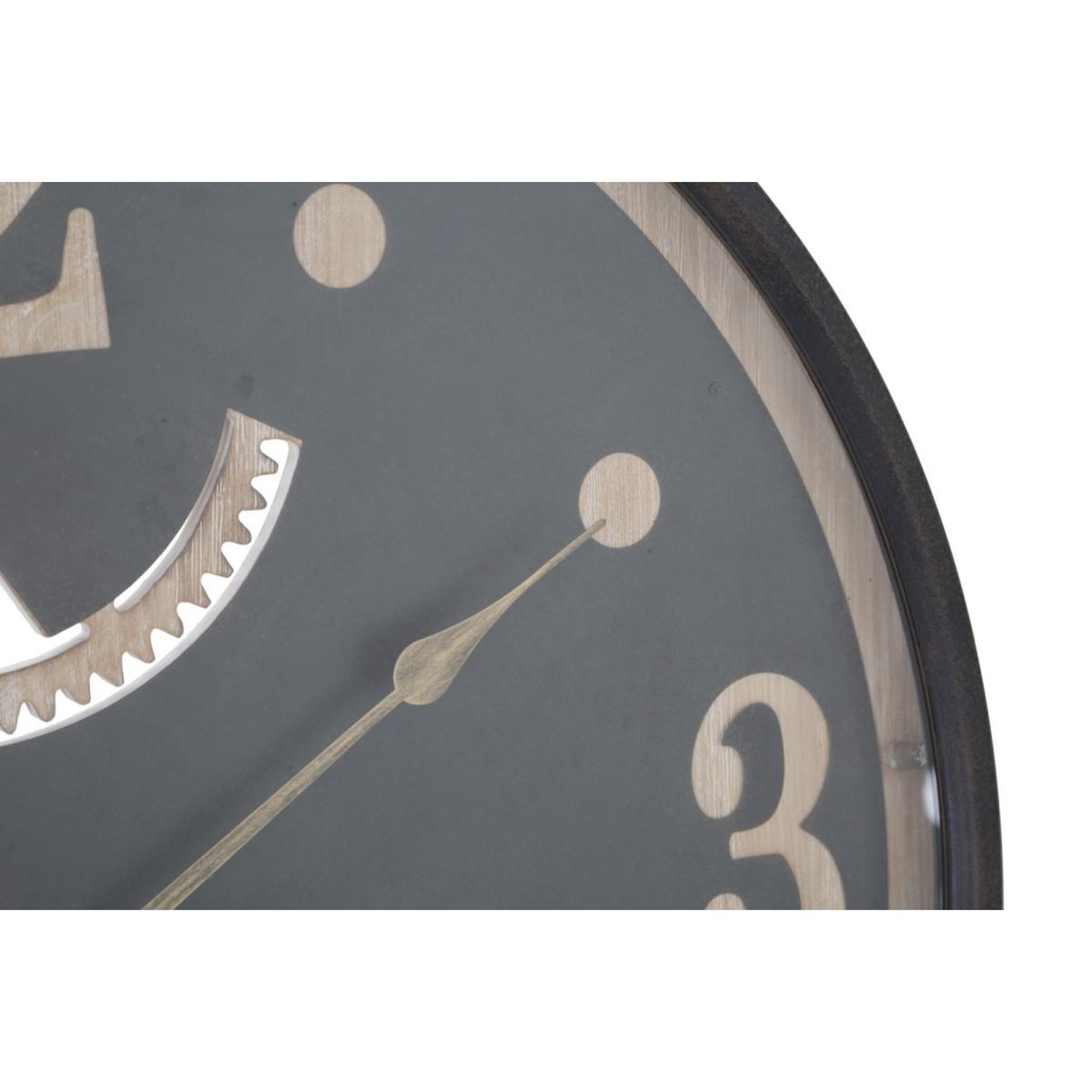 Voir la diapositive 2 : Paris Prix Horloge murale en verre  xxx  67cm noir & marron