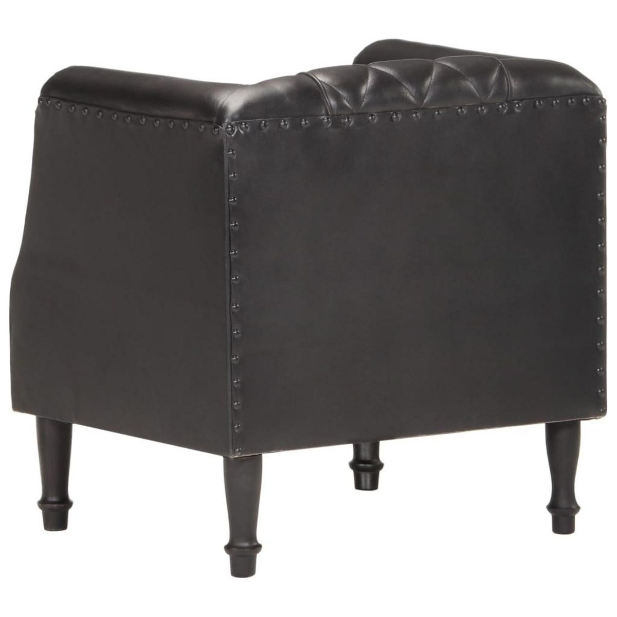 VIDAXL Chaise cabriolet Noir Cuir veritable de chevre