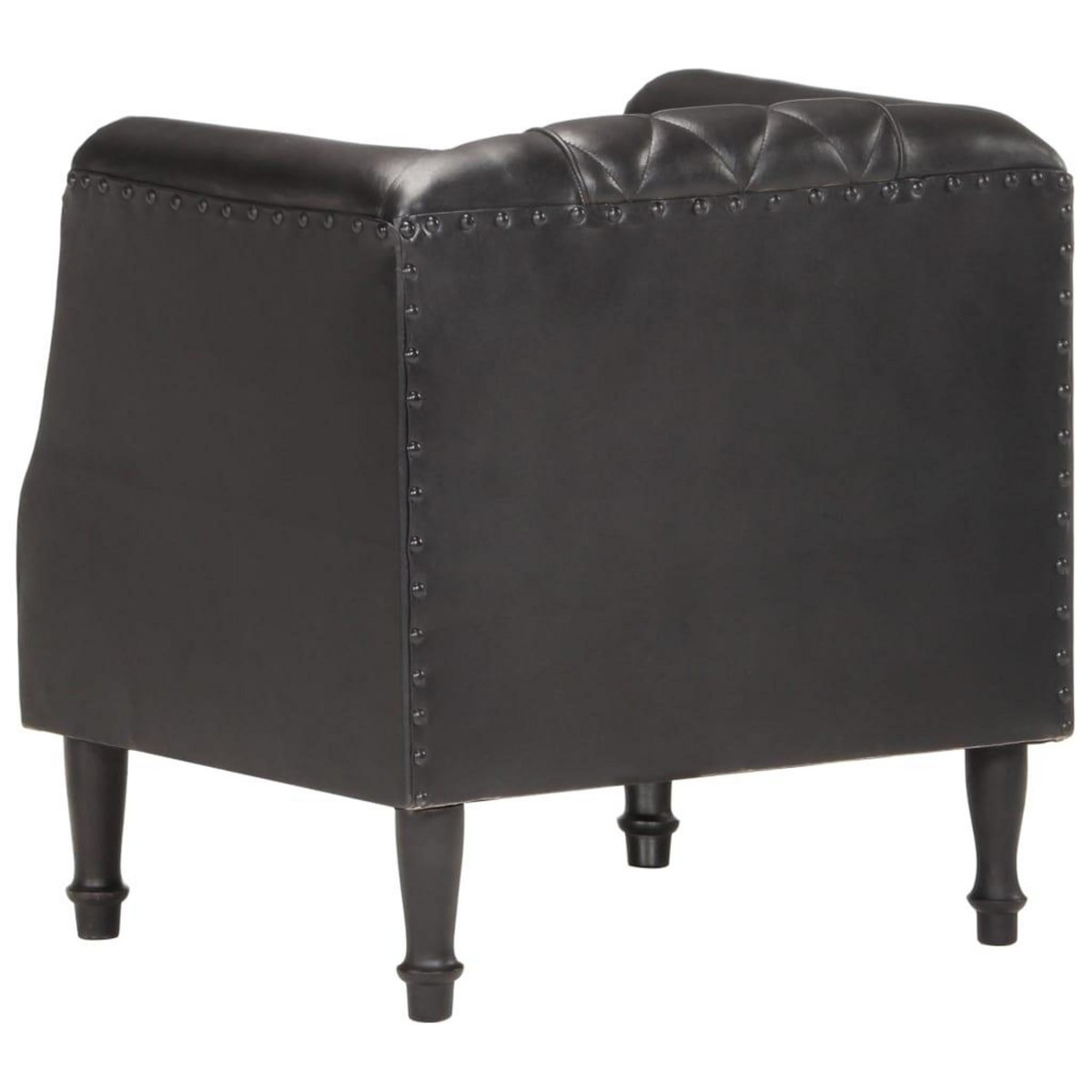 VIDAXL Chaise cabriolet Noir Cuir veritable de chevre