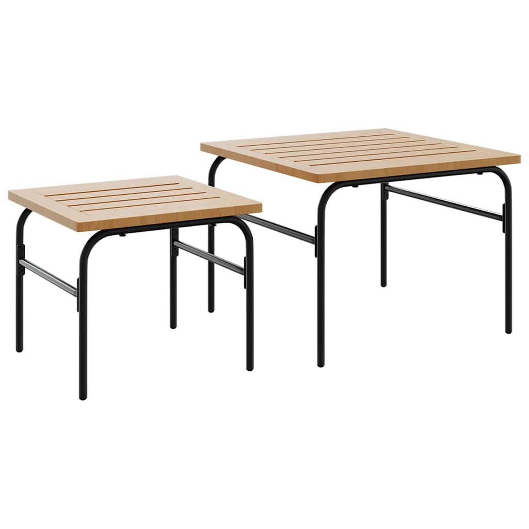 Voir la diapositive 2 : VIDAXL Tables basses gigognes de jardin 2 pcs marron et noir acier