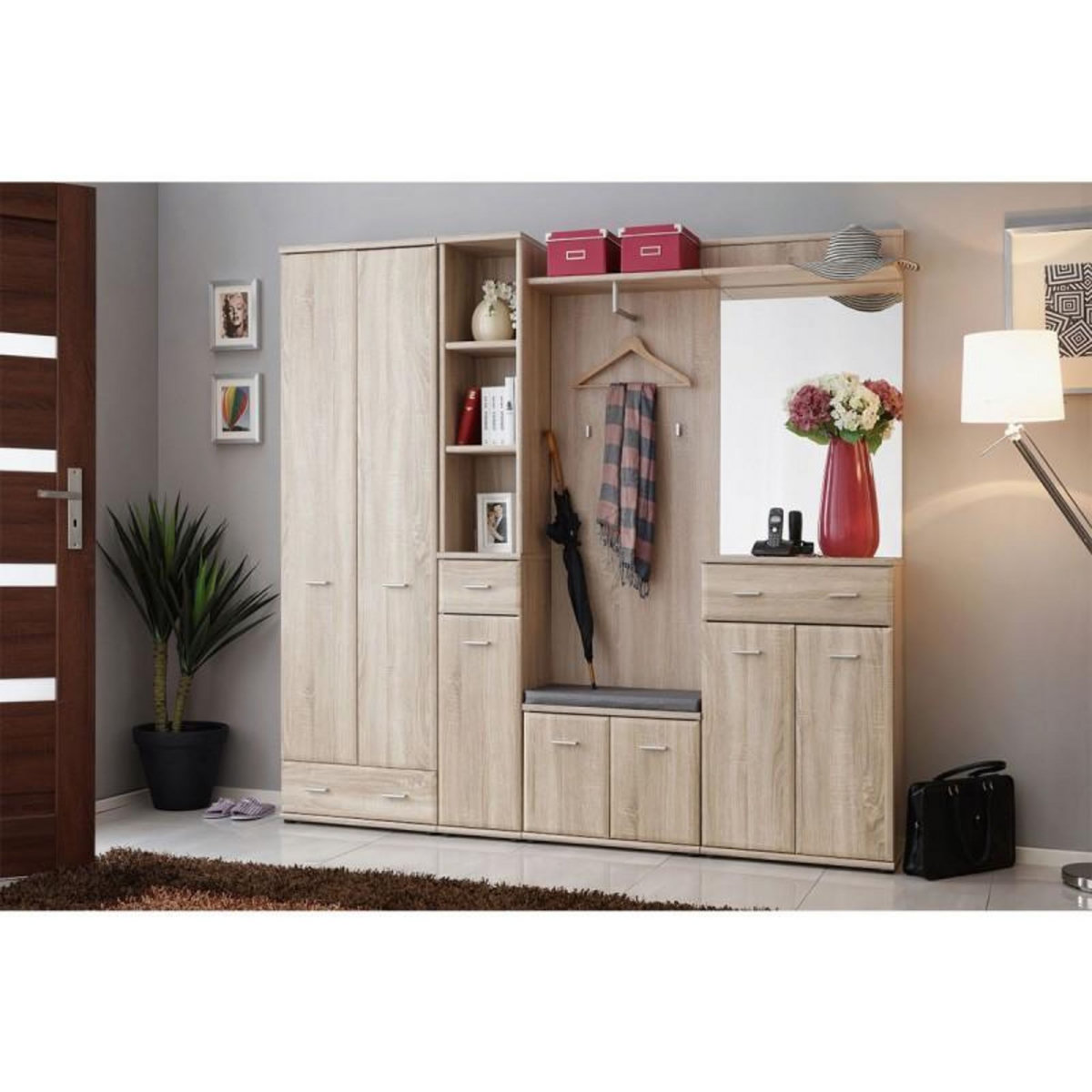 Paris Prix Ensemble Vestiaire 7P  ARMARIO IV  203cm Chêne