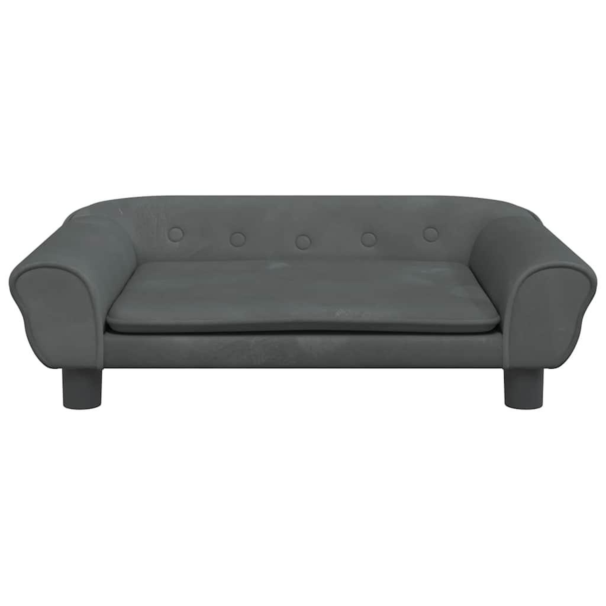 Voir la diapositive 3 : VIDAXL Lit pour chien gris fonce 70x48x22 cm velours