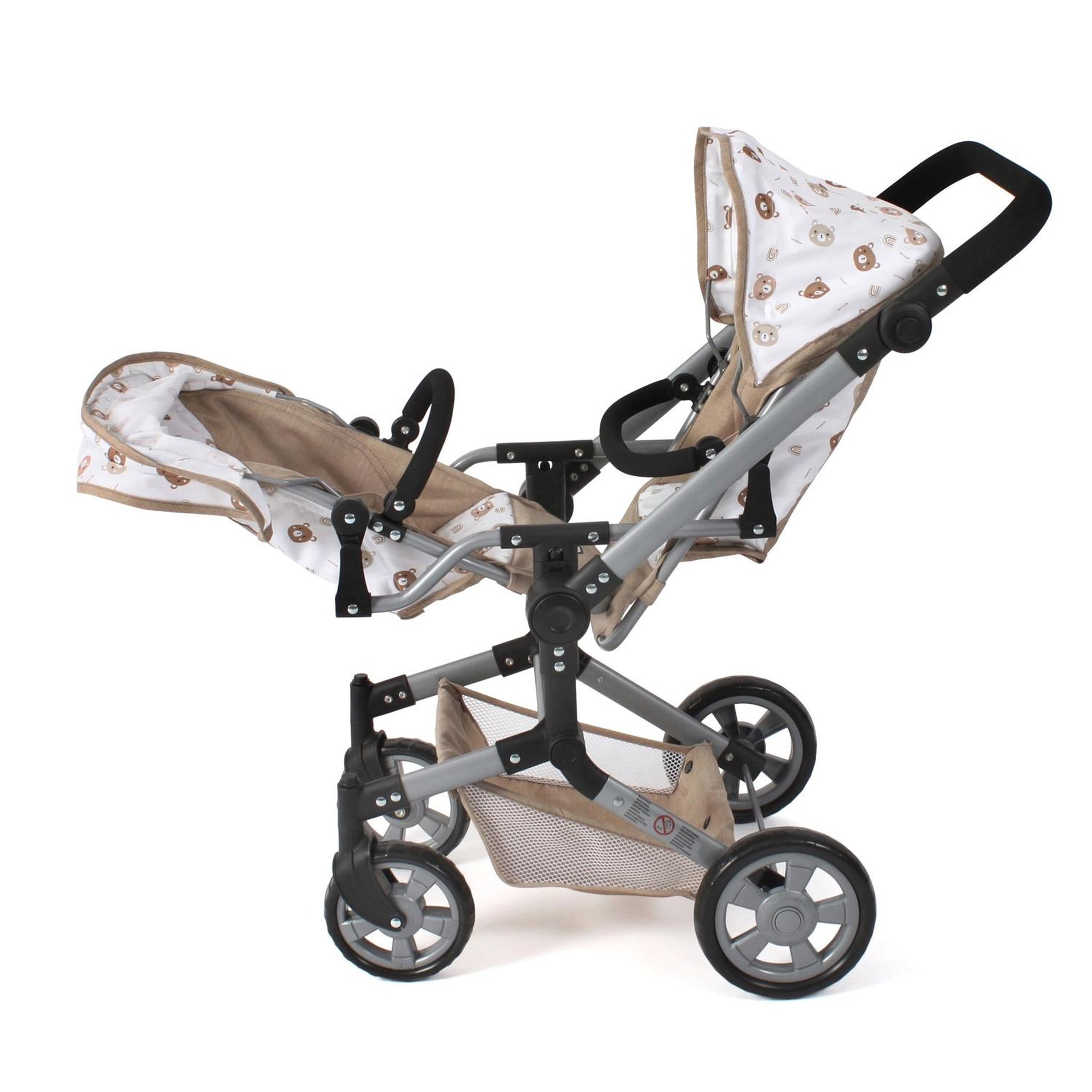 Voir la diapositive 4 : BAYER CHIC 2000 Poussette de poupée Linus Duo Beige avec oursons