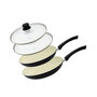 Voir la diapositive 1 : ELO Set de 2 Poêles 20 et 24 cm céramique sans PFAS et 2 couvercles de cuisson en verre Elo Pure Ceramica