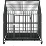 Voir la diapositive 5 : VIDAXL Cage pour chien avec roues noir gris acier galvanise