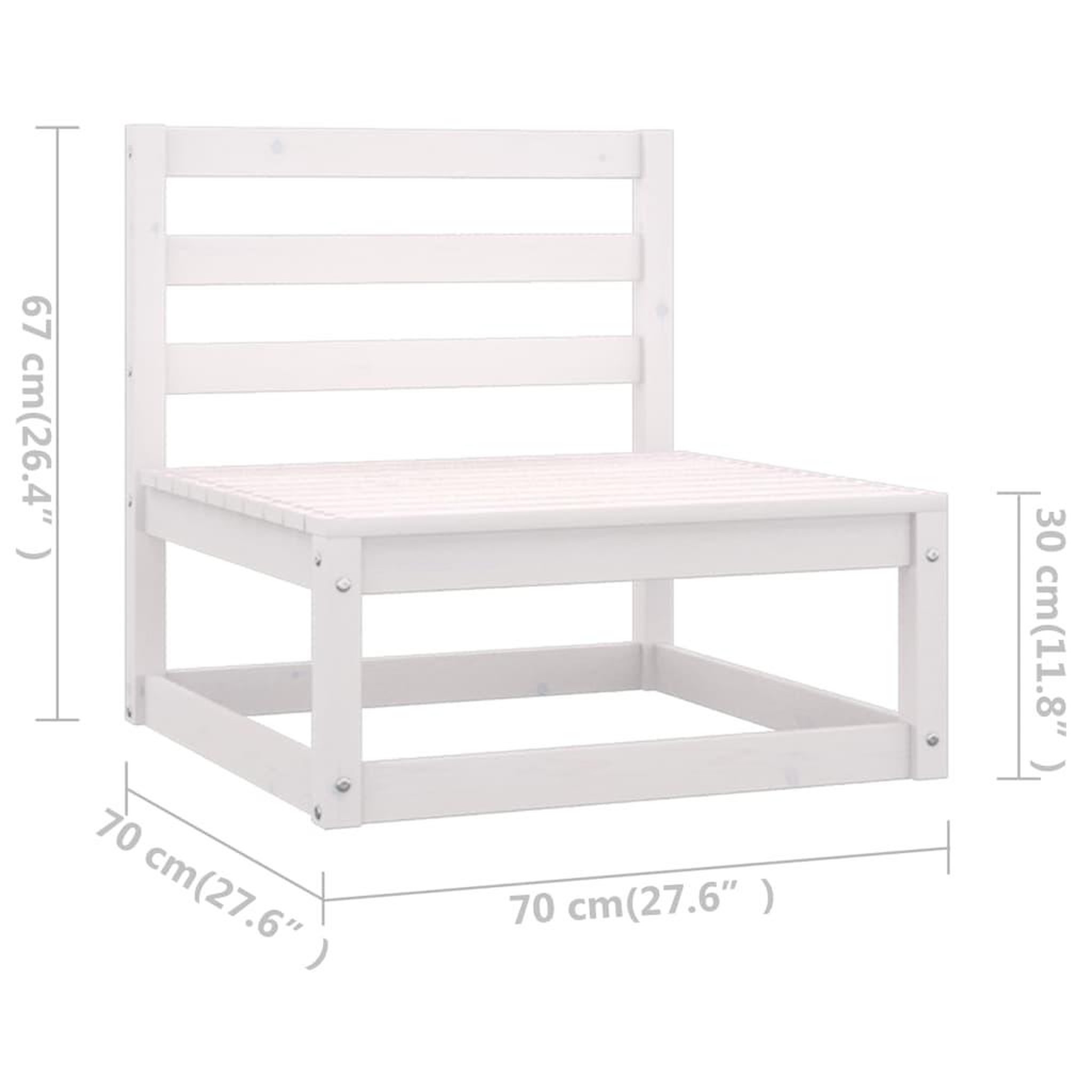 Voir la diapositive 6 : VIDAXL Salon de jardin 7 pcs avec coussins blanc bois de pin massif