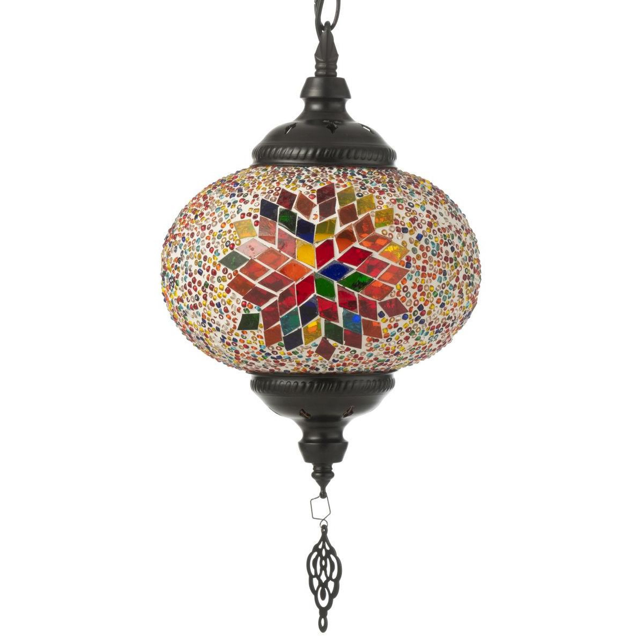 Voir la diapositive 2 : J-LINE Lampe suspension mosaïque  neal  18cm multicolore