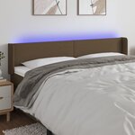 VIDAXL Tete de lit a LED Marron fonce 163x16x78/88 cm Tissu