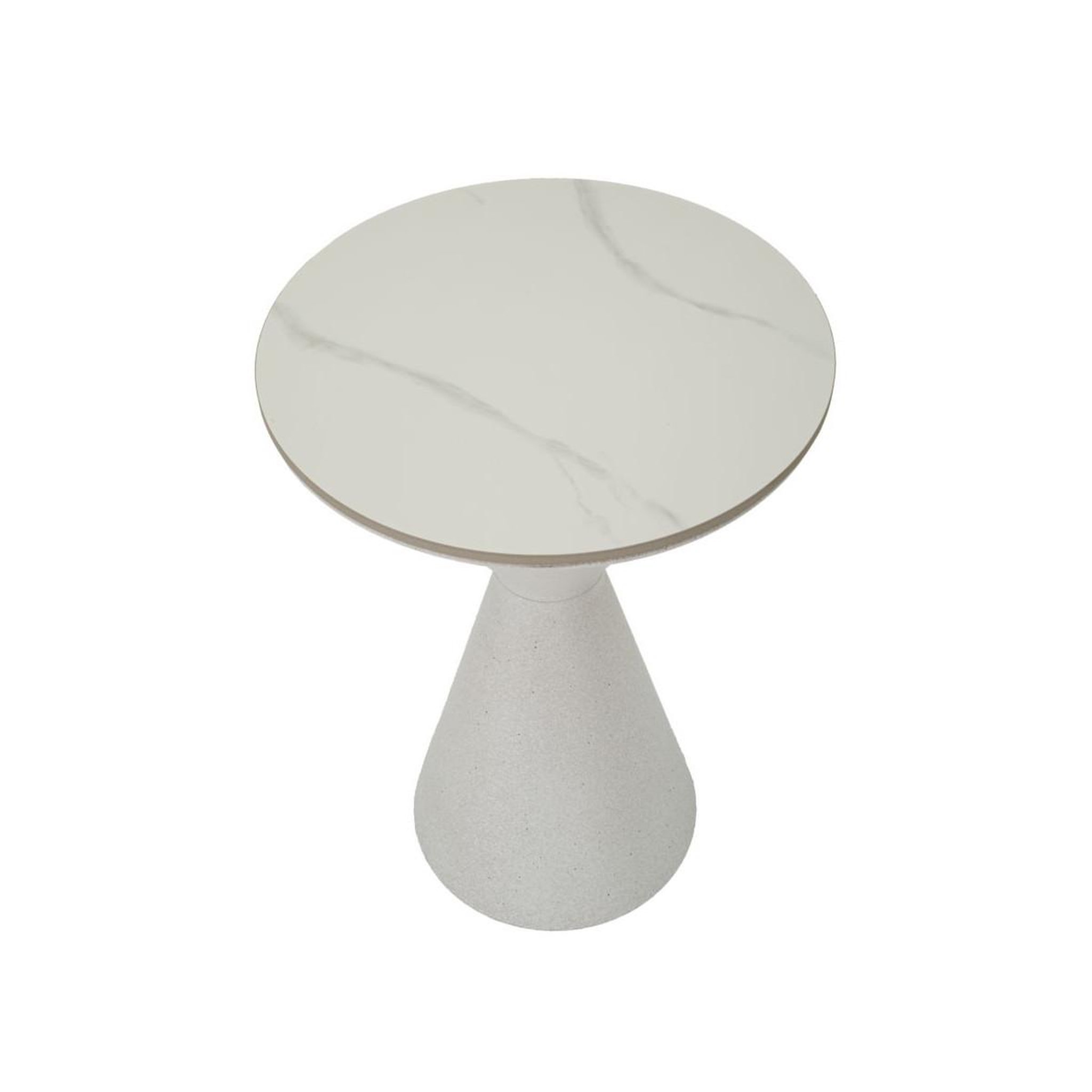 Voir la diapositive 2 : Paris Prix Table d'appoint effet marbre  alana  63cm blanc