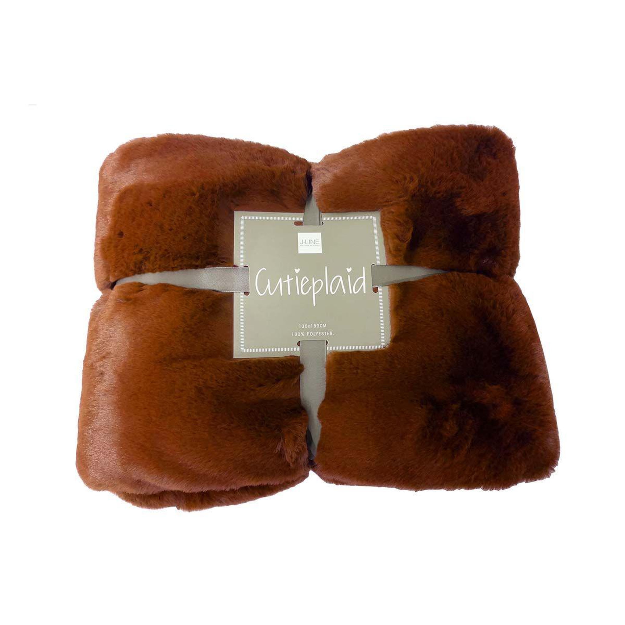 Voir la diapositive 5 : J-LINE Plaid imitation fourrure  cutie  130x180cm sienna