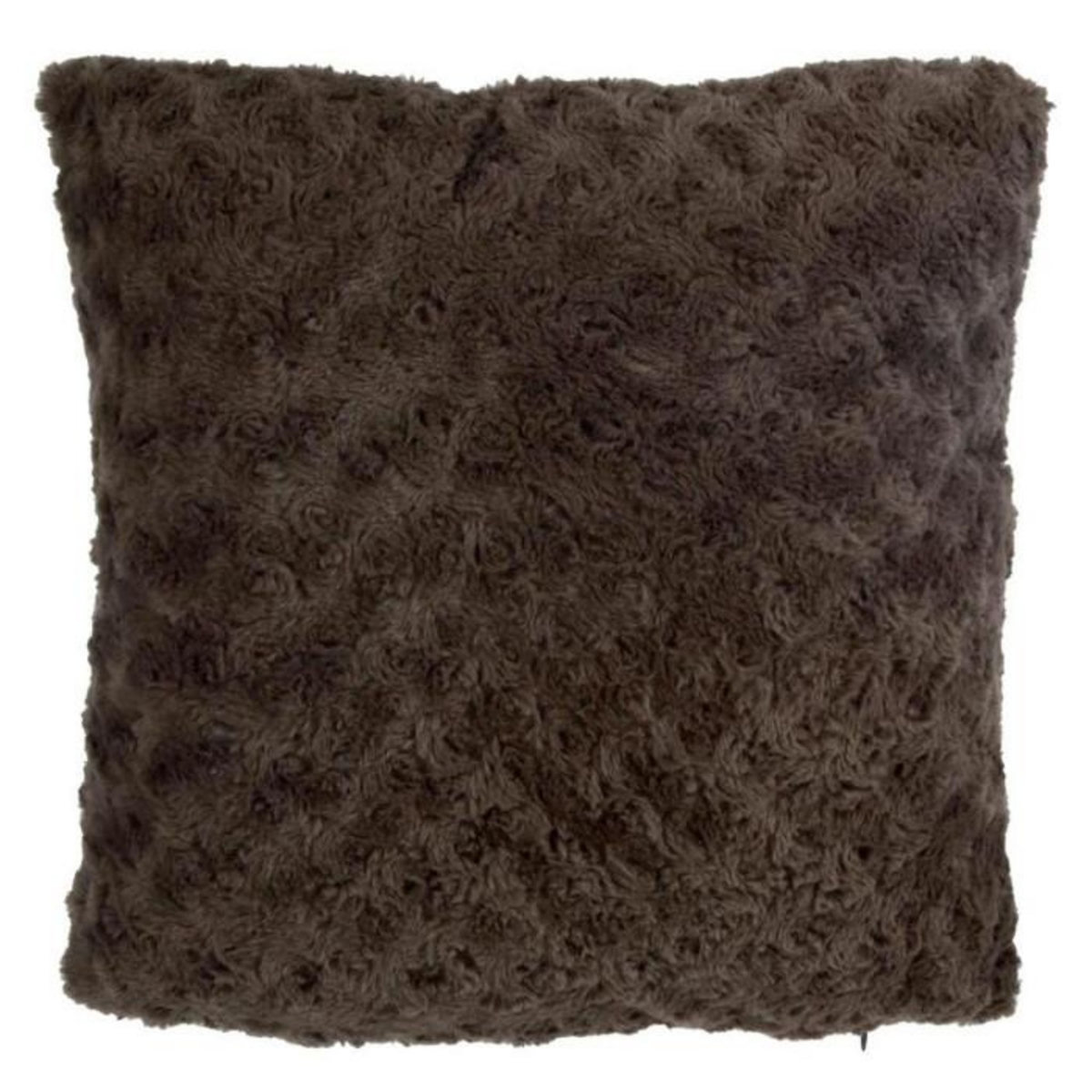 ATMOSPHERA Coussin Imitation Fourrure  Bouclée  45x45cm Taupe