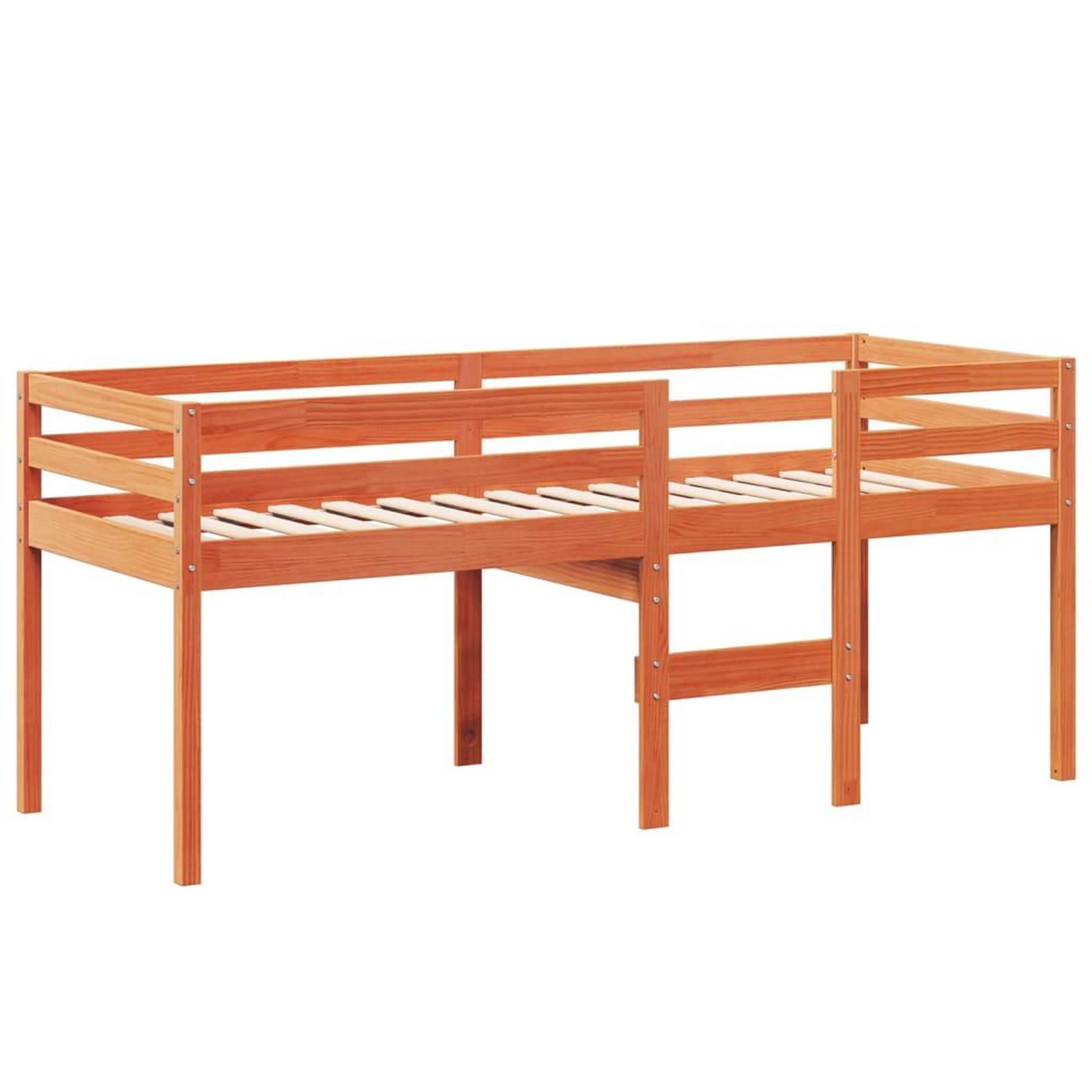 Voir la diapositive 5 : VIDAXL Lit haut sans matelas cire marron 80x200 cm bois de pin massif