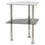 VIDAXL Table 2 niveaux Transparent et noir 38x38x50 cm Verre trempe