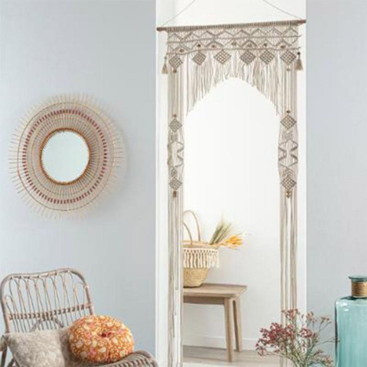 Paris Prix Rideau Fil Macramé  Arche  90x200cm Ivoire