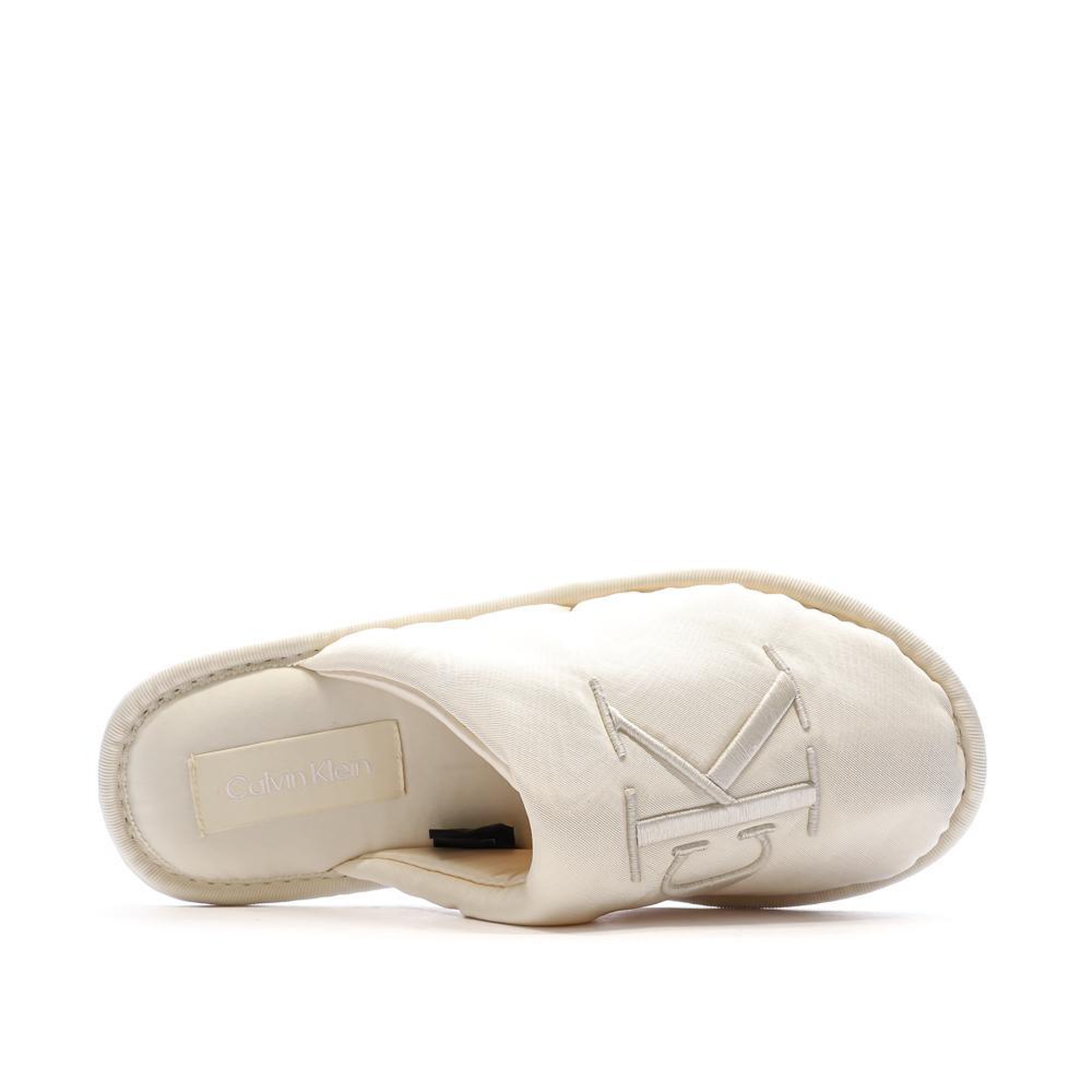 Voir la diapositive 4 : CALVIN KLEIN JEANS Chaussons Blanc Femme Calvin Klein Jeans Slipper Satin Moire
