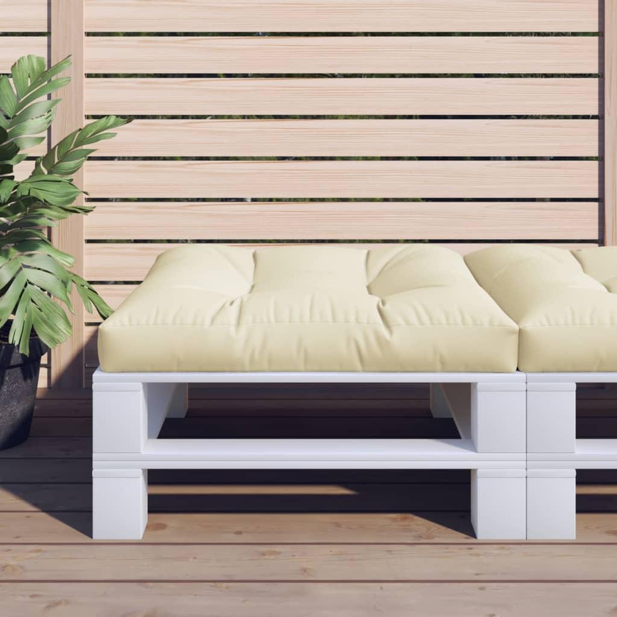 Voir la diapositive 1 : VIDAXL Coussin de palette creme 80x80x12 cm tissu