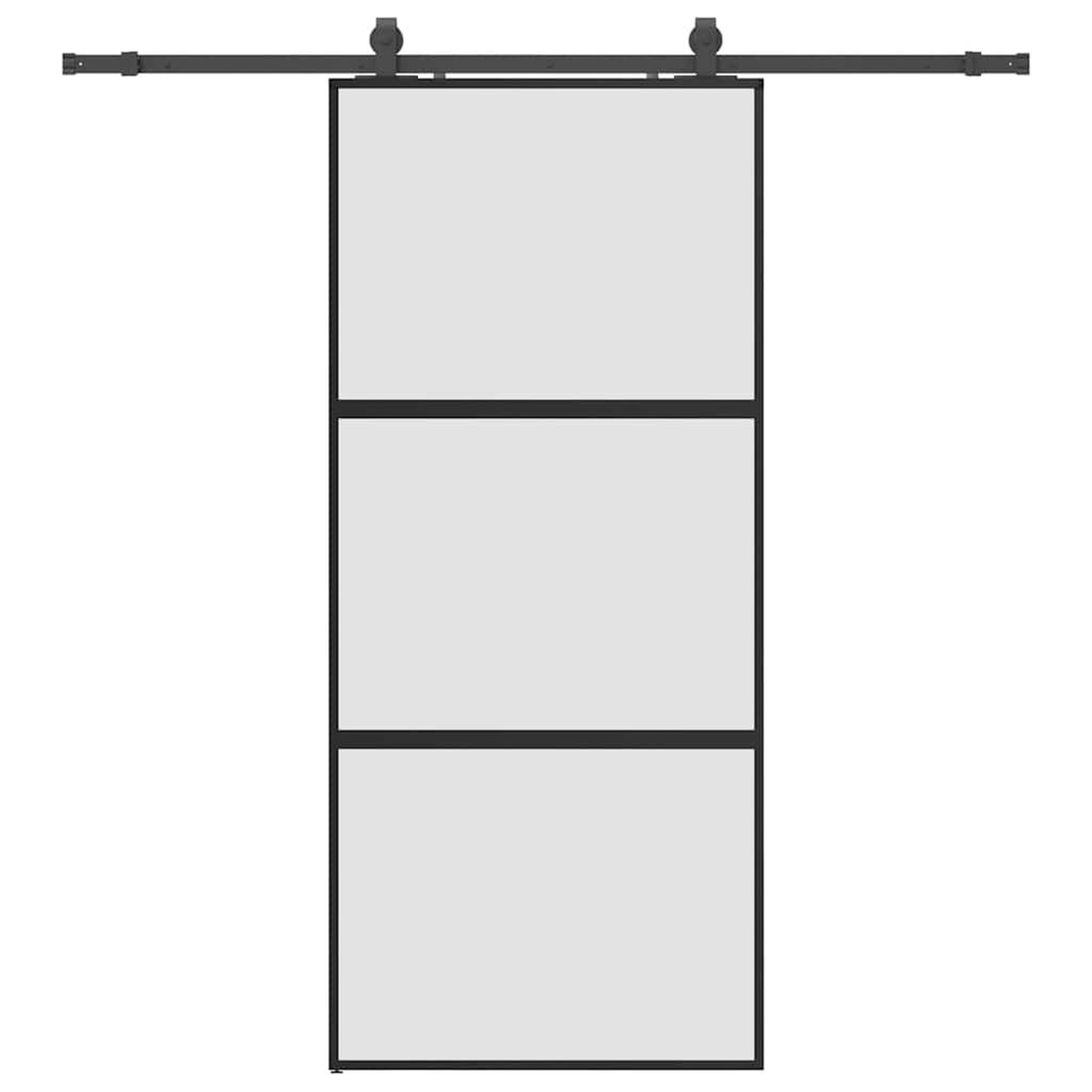 Voir la diapositive 2 : VIDAXL Porte coulissante avec kit de quincaillerie noir 90x205 cm