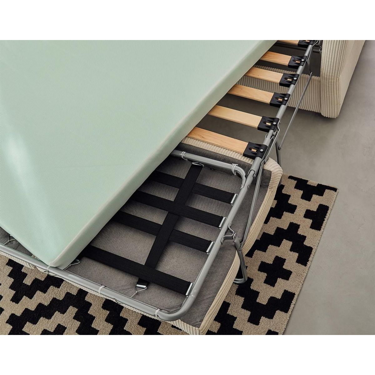 BEST MOBILIER Maho - canapé 2 places convertible express couchage quotidien 140 cm matelas 11 cm en velours côtelé