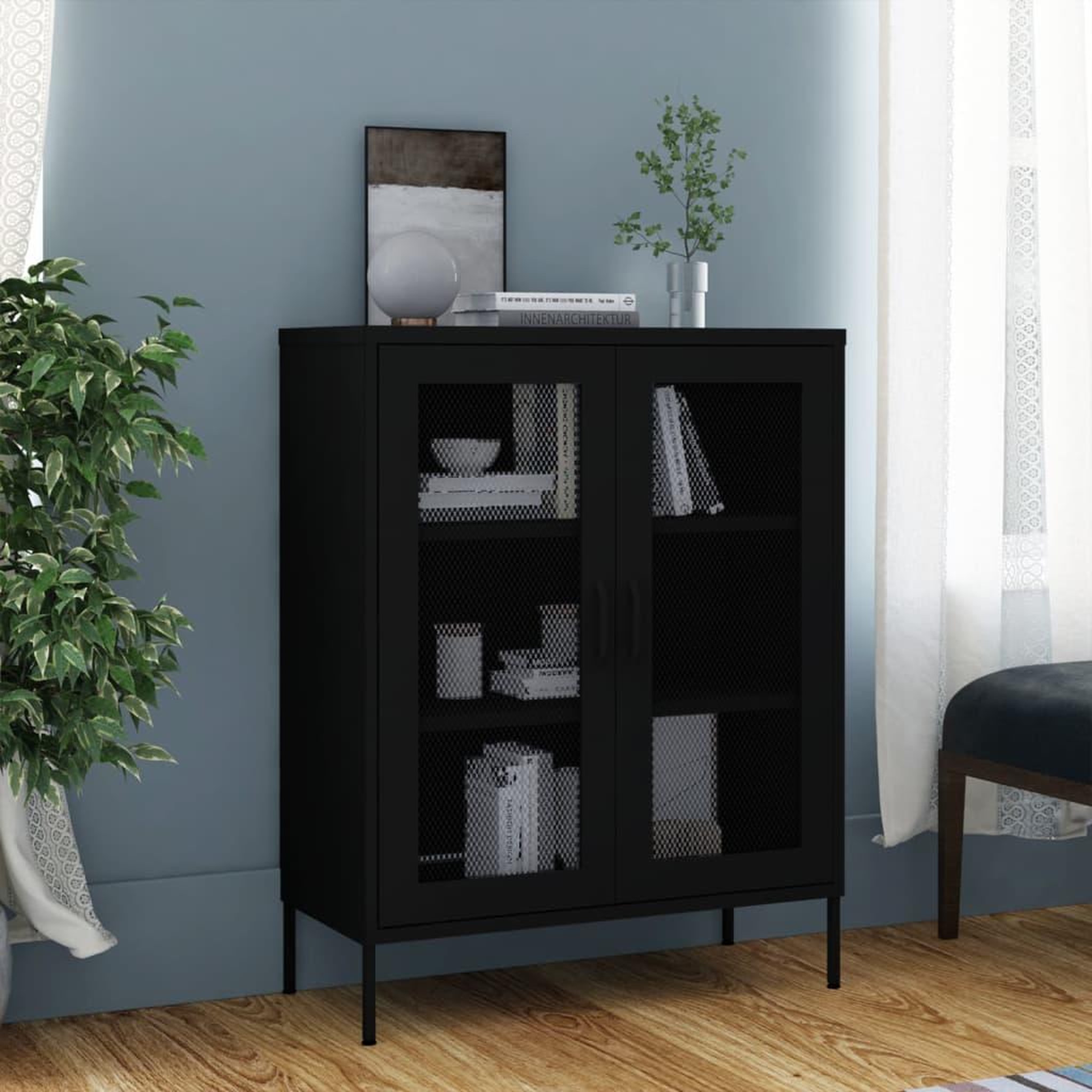 Voir la diapositive 1 : VIDAXL Armoire de rangement Noir 80x35x101,5 cm Acier