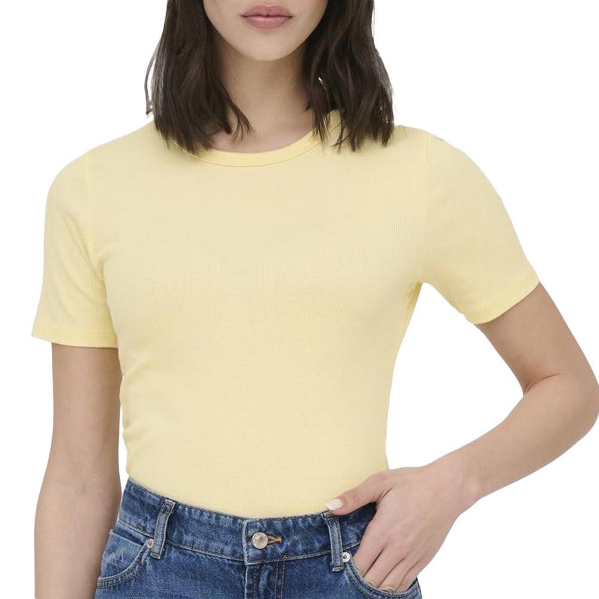 Voir la diapositive 1 : JACQUELINE DE YONG T-Shirt Jaune Femme JDY Lucky