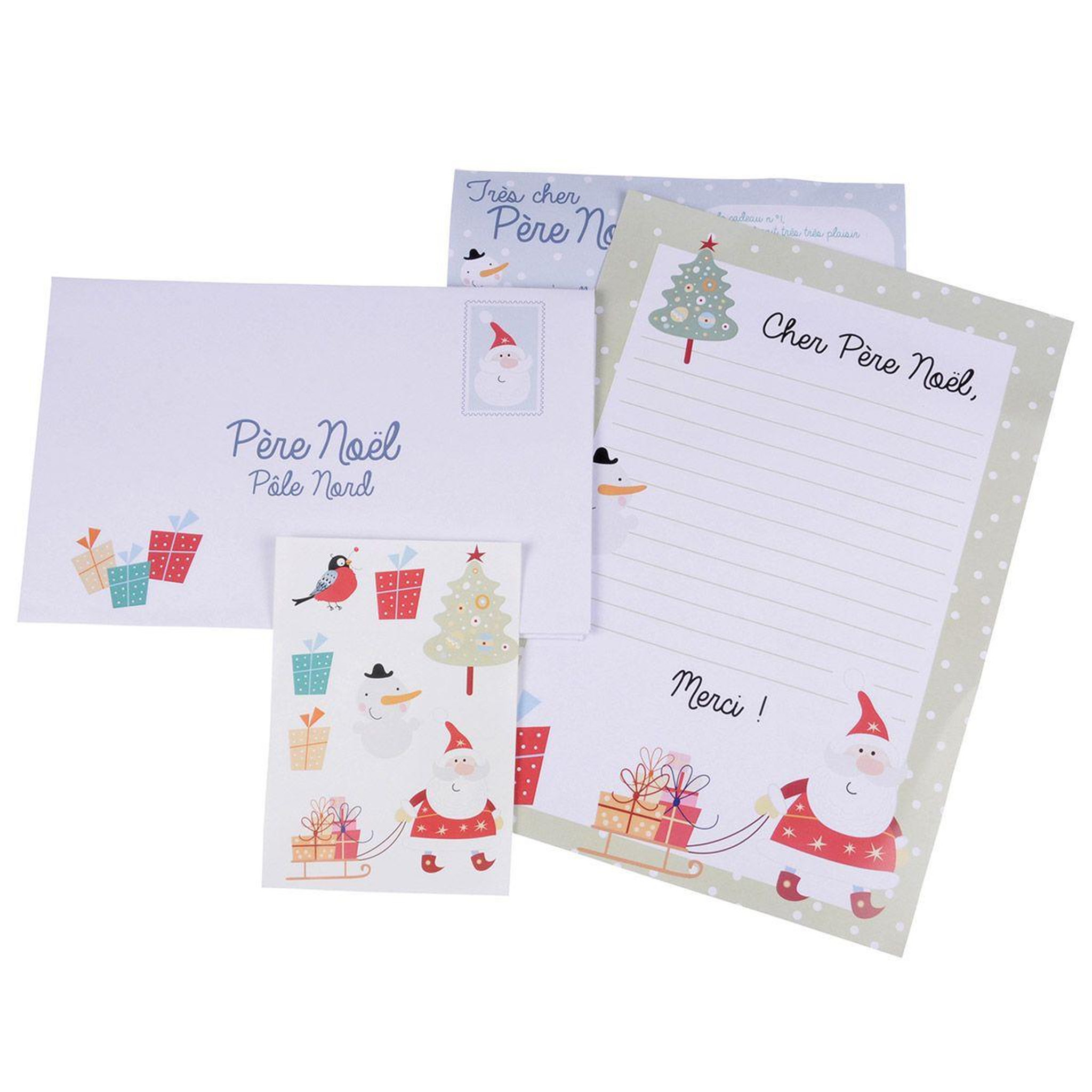 HOMEA Kit 2 lettres & stickers  père noël  32cm blanc