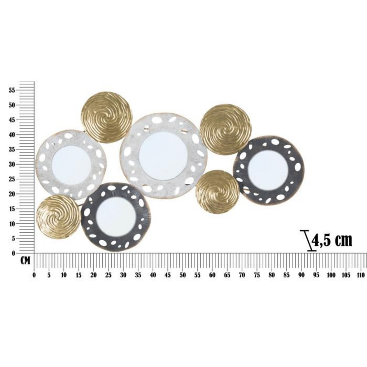 Paris Prix Décoration Murale 4 Miroirs  Gloty  91cm Multicolore