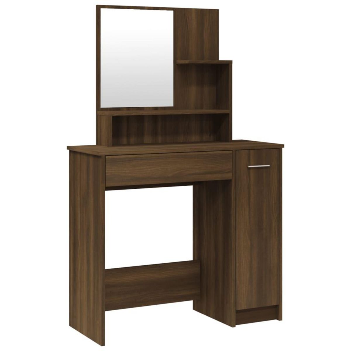 VIDAXL Coiffeuse avec miroir Chene marron 86,5x35x136 cm