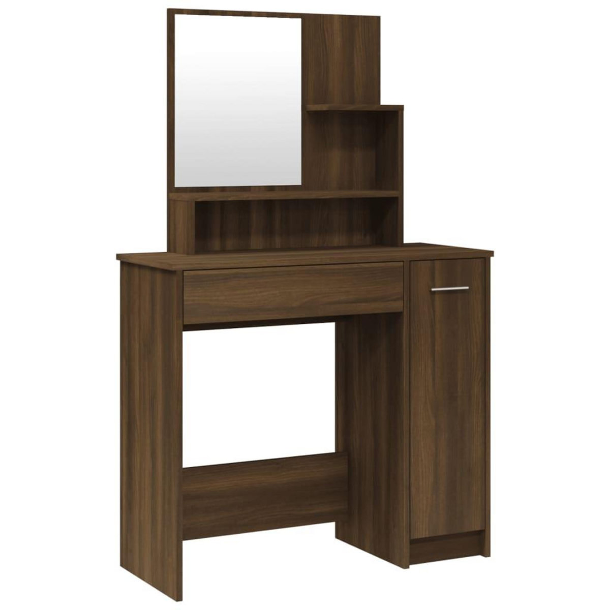 VIDAXL Coiffeuse avec miroir Chene marron 86,5x35x136 cm