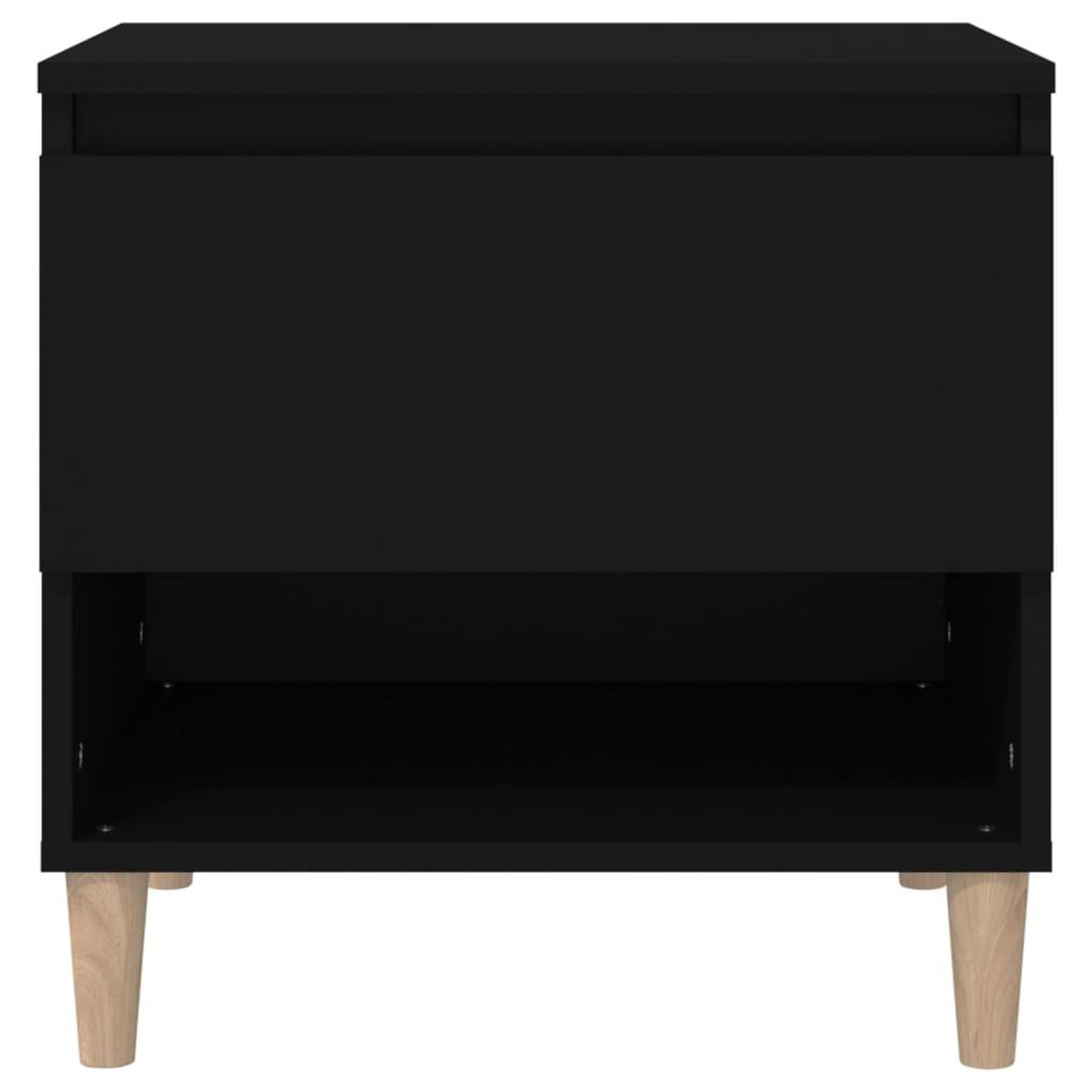 Voir la diapositive 5 : VIDAXL Table de chevet Noir 50x46x50 cm Bois d'ingenierie