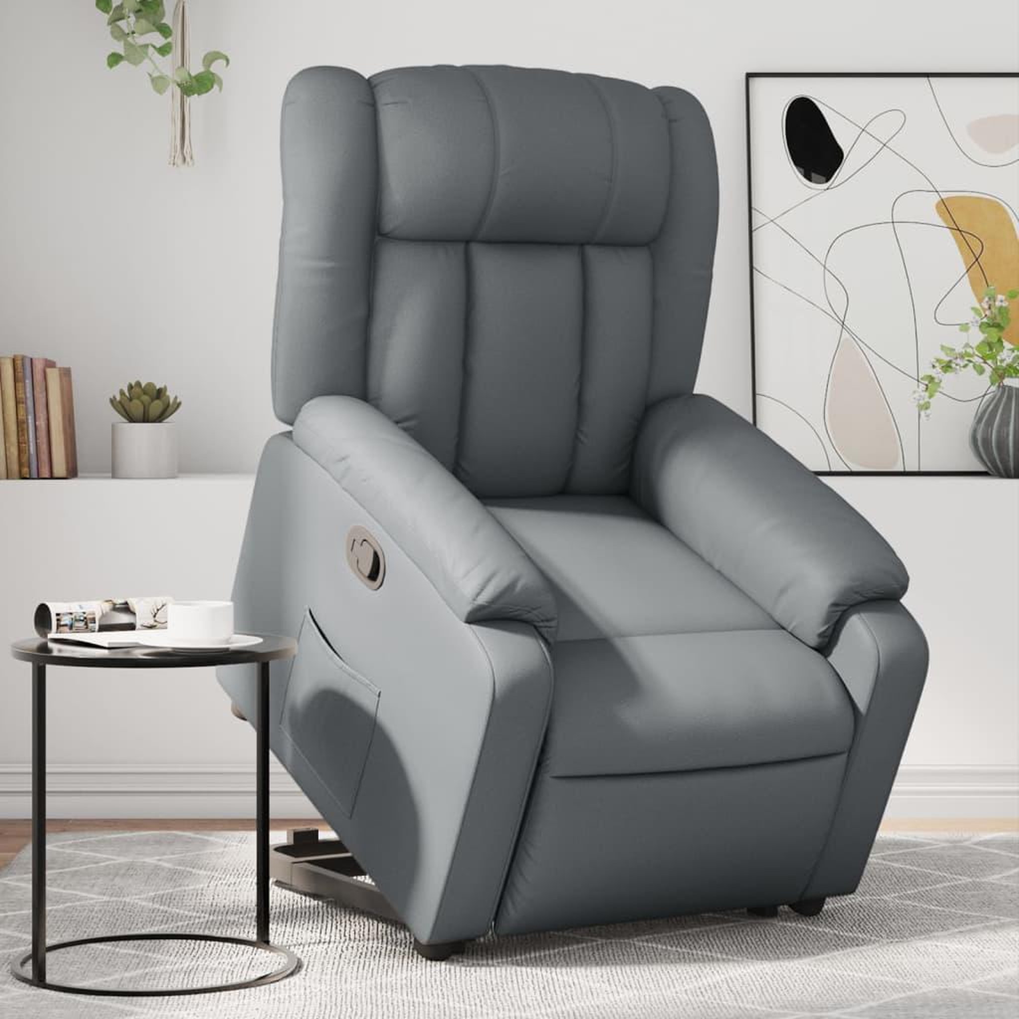 VIDAXL Fauteuil inclinable Gris Similicuir
