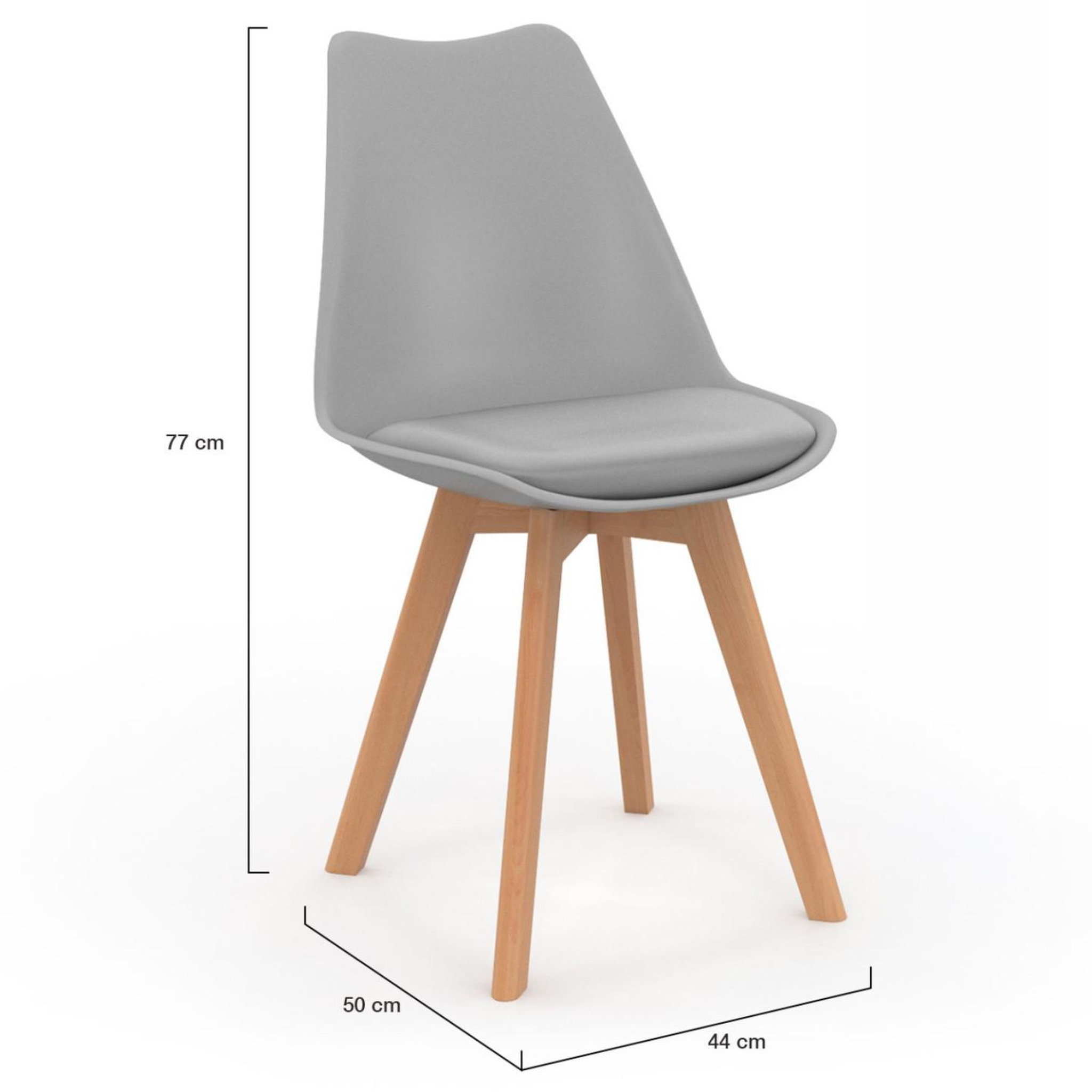 Voir la diapositive 5 : ID MARKET Lot de 4 chaises scandinaves sara gris clair pour salle à manger