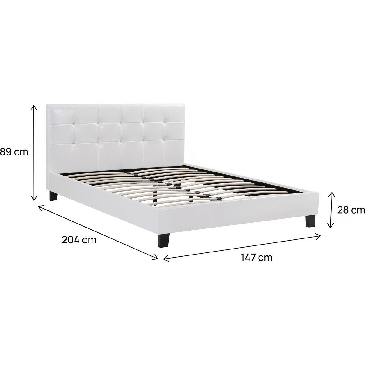 Habitat et Jardin Lit double en pvc  Julia  - 140 x 190 cm - Blanc