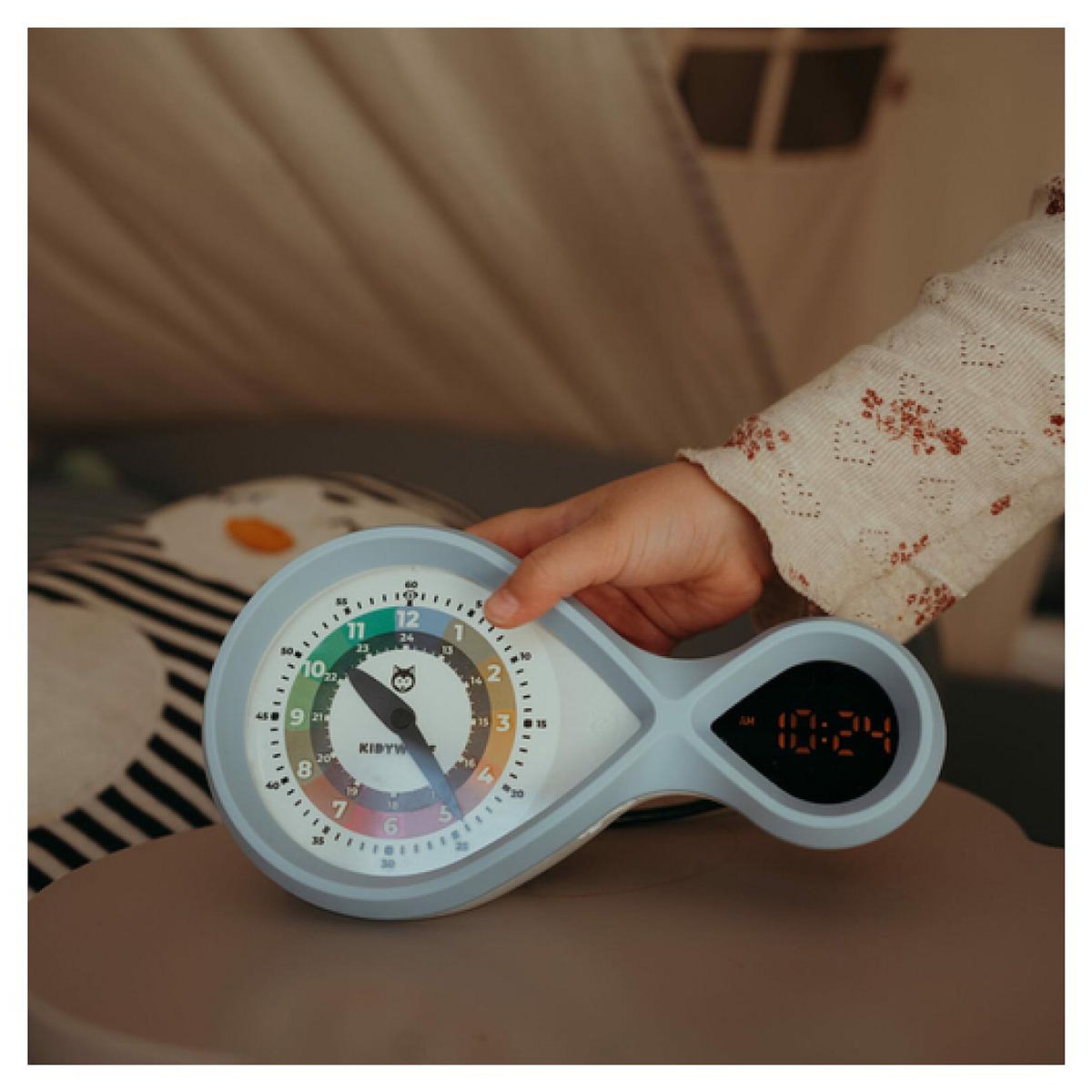 KIDYWOLF Reveil educatif Kidyalarm - Bleu clair -