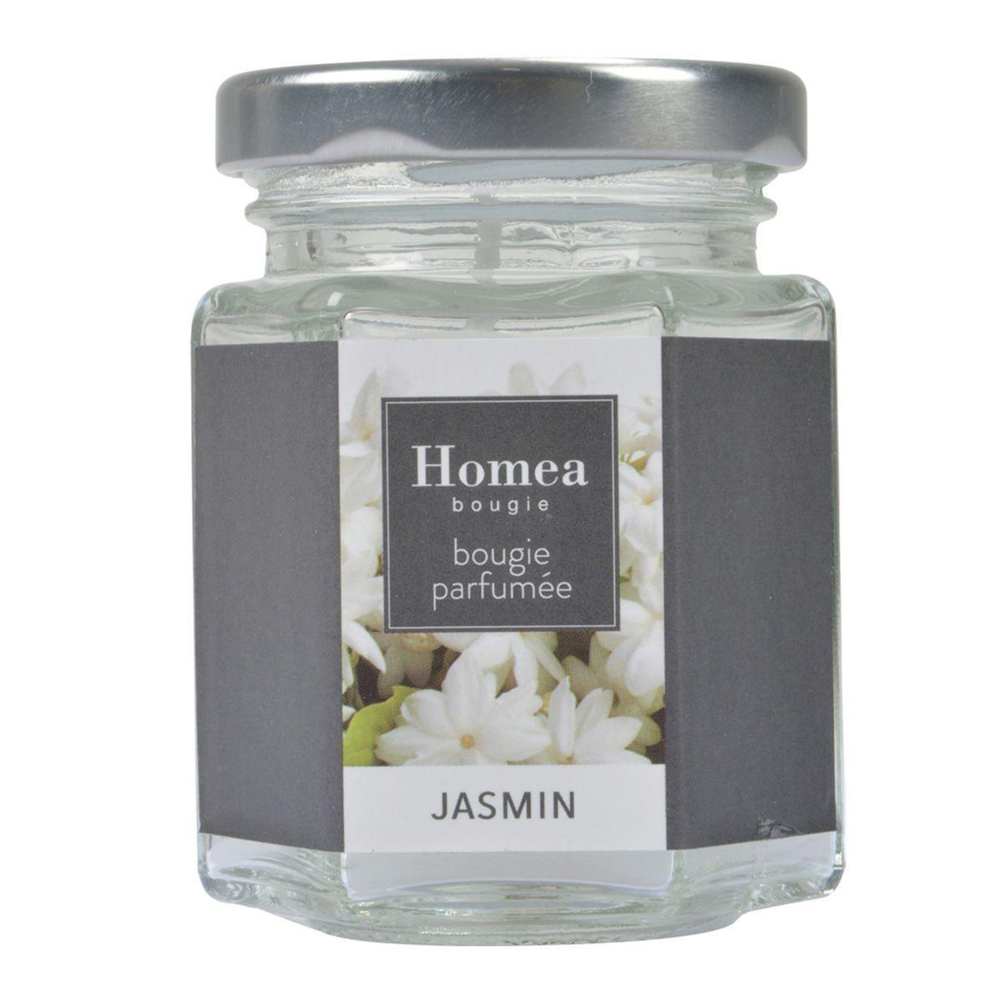 HOMEA Bougie verrine parfumée  essentiel ii  7cm jasmin