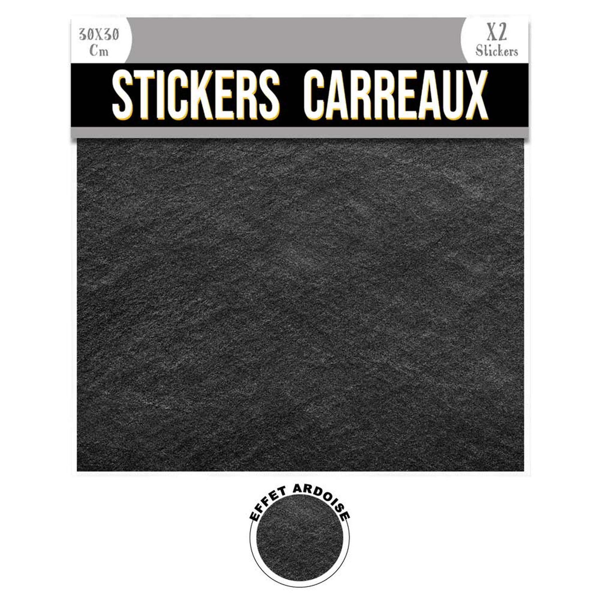 SUD TRADING 2 stickers effet ardoise - 30 x 30 cm - noir