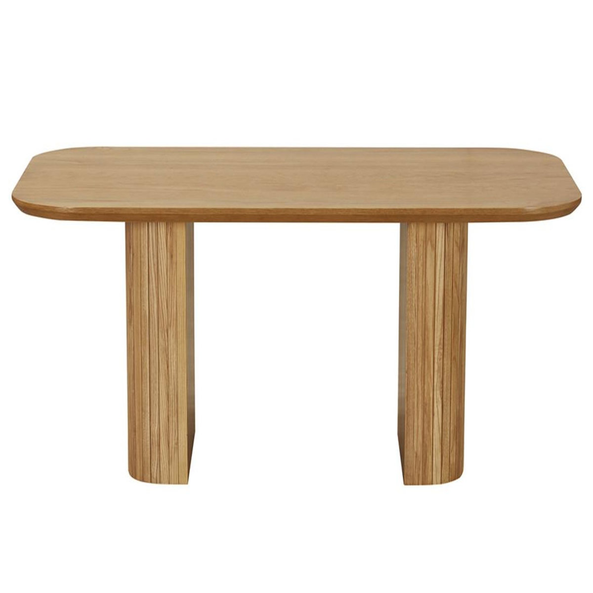 LISA DESIGN Milazzo - table basse - bois plaqué chêne et cannage - 120 cm