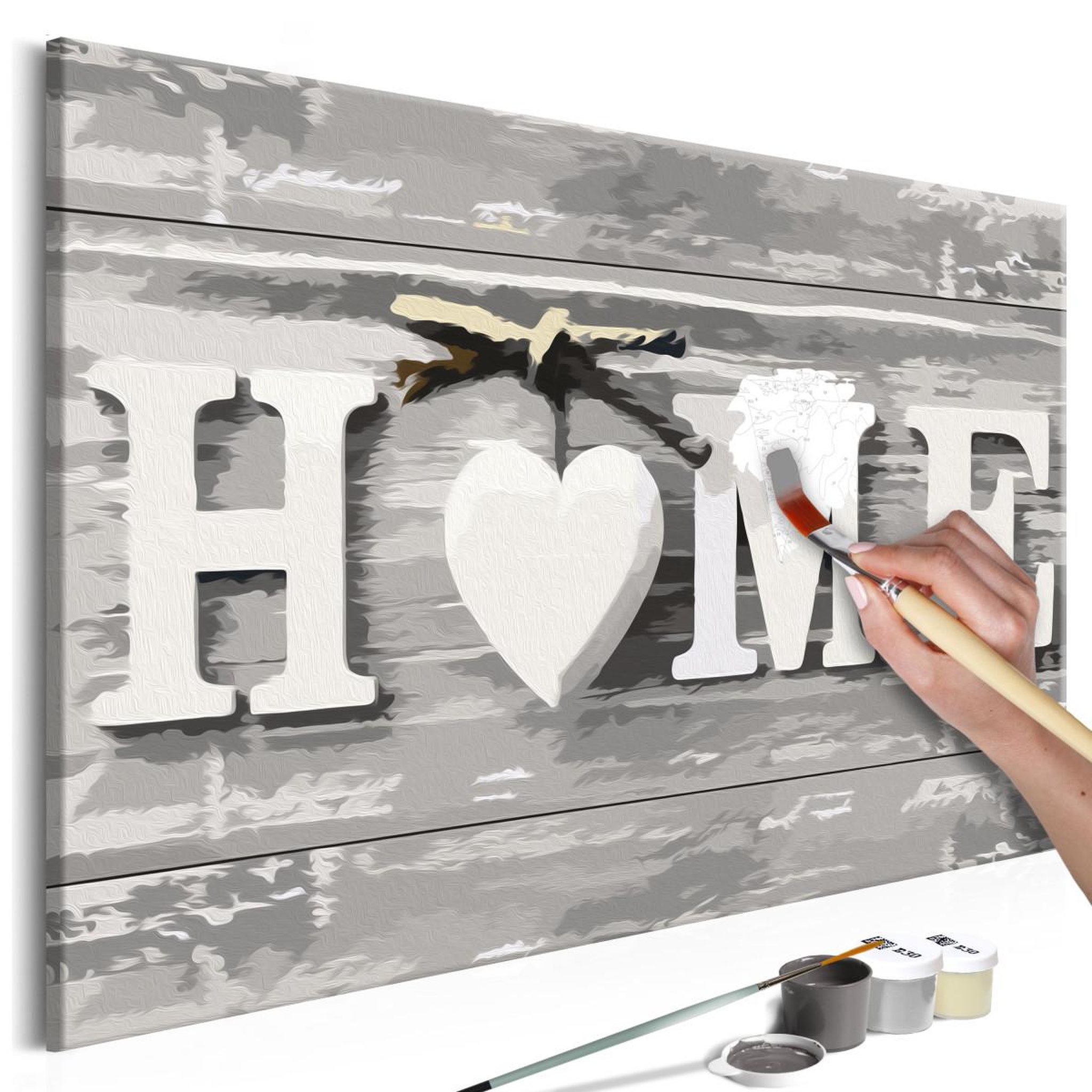 Voir la diapositive 1 : Paris Prix Tableau à peindre soi-même  home texte  40x60cm