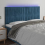 Voir la diapositive 1 : VIDAXL Tete de lit a LED Bleu fonce 200x5x118/128 cm Velours
