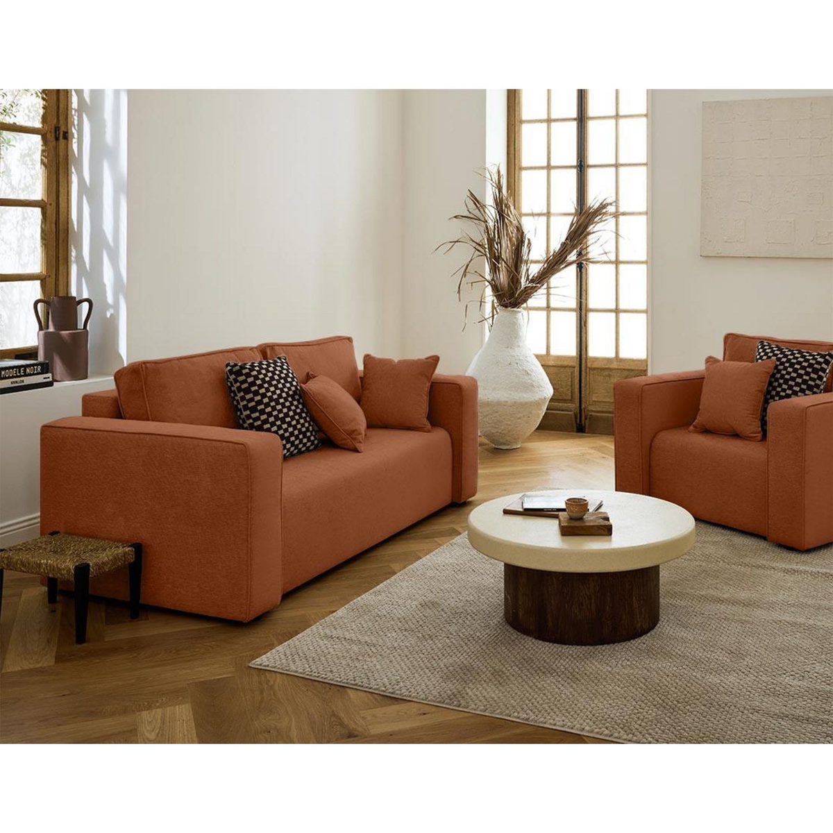 BEST MOBILIER Topaze - canapé droit 2 places - en tissu