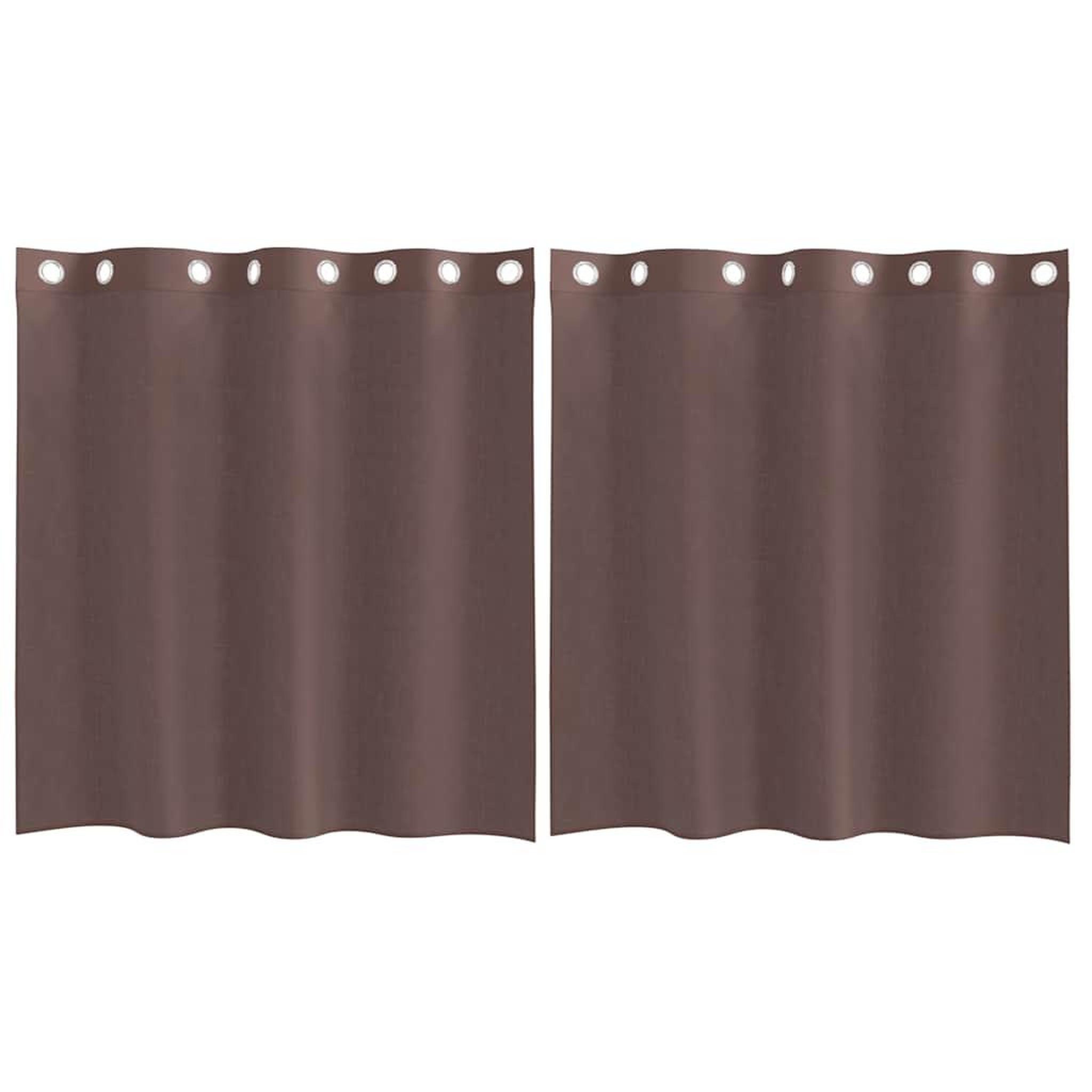 Voir la diapositive 2 : VIDAXL Rideaux en voile avec œillets 2 pcs marron 140x140 cm