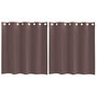 Voir la diapositive 2 : VIDAXL Rideaux en voile avec œillets 2 pcs marron 140x140 cm