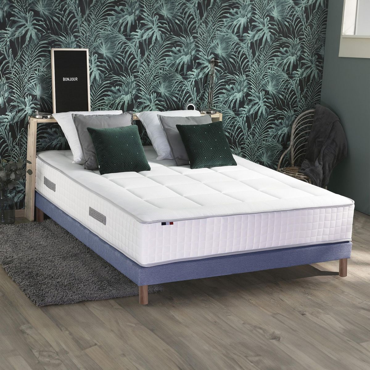 IDLITERIE Ensemble matelas Ressorts 7 zones H28cm + sommier PALACIO 2 FABRICATION FRANCAISE