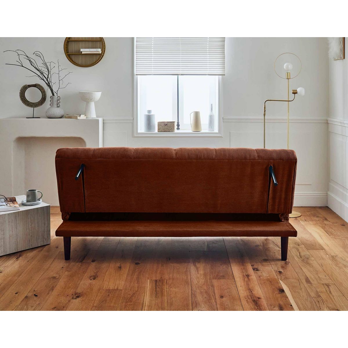 BEST MOBILIER Samarra - canapé convertible clic-clac 2 places - velours côtelé