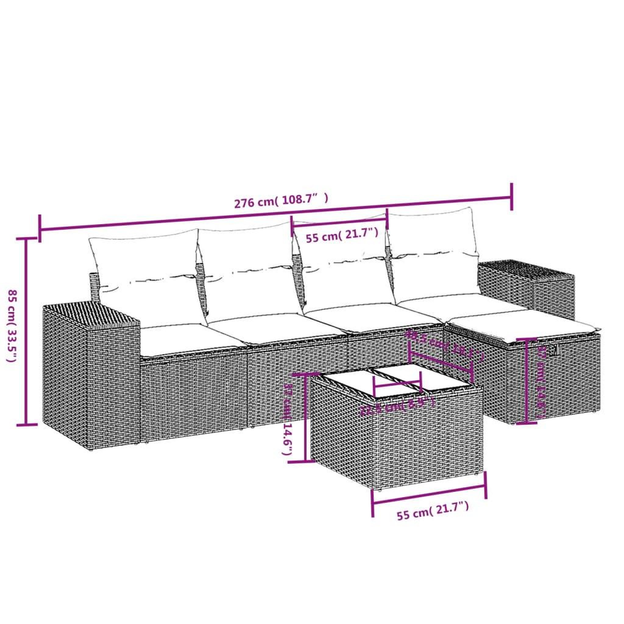 Voir la diapositive 5 : VIDAXL Salon de jardin 6 pcs avec coussins gris clair resine tressee