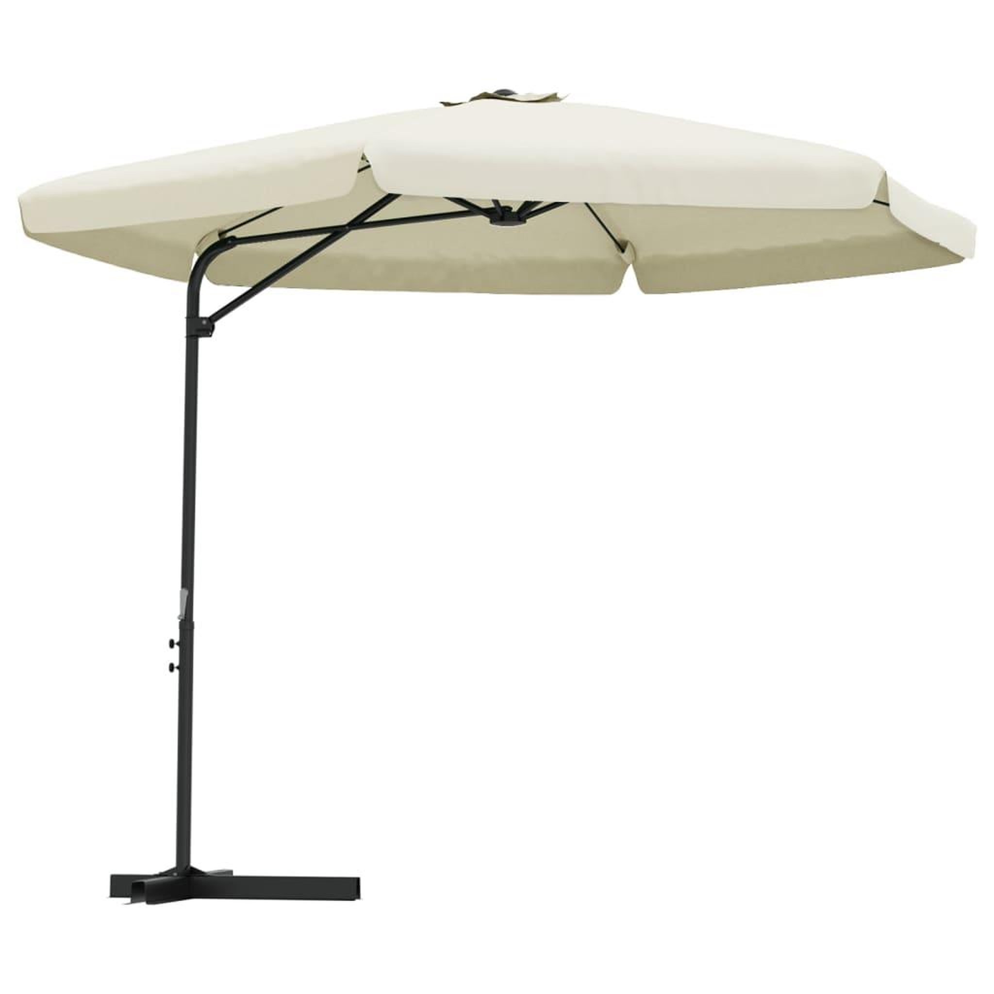 Voir la diapositive 2 : VIDAXL Parasol d'exterieur avec mat en acier 300 cm blanc sable