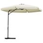 Voir la diapositive 2 : VIDAXL Parasol d'exterieur avec mat en acier 300 cm blanc sable